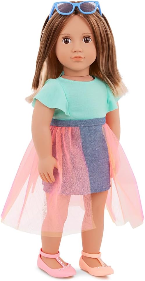 Our Generation Lisa Doll With Denim And Tulle Skirt Outfit - Image 2