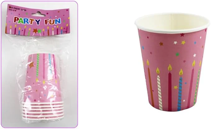 Paper Cups 9Oz Happy Birthday 6-Pcs 0834001
