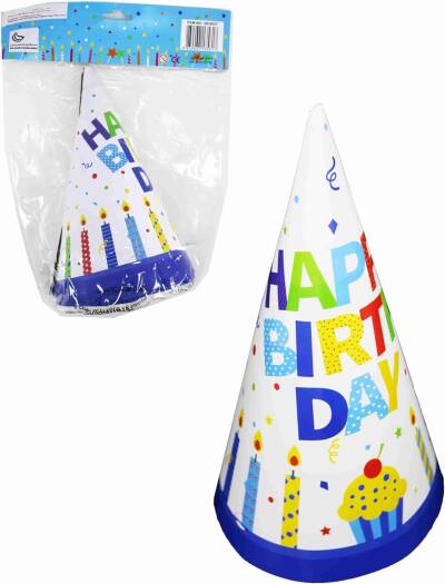 Paper Hats Happy Birthday 12-Inch 6-Pcs 0830038 - Image 2