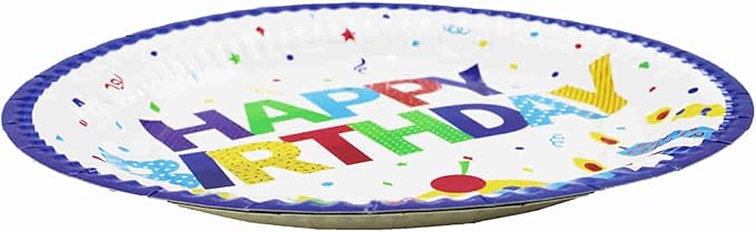 Paper Plate 300-Gsm Happy Birthday 9-Inch 6-Pcs 0835014