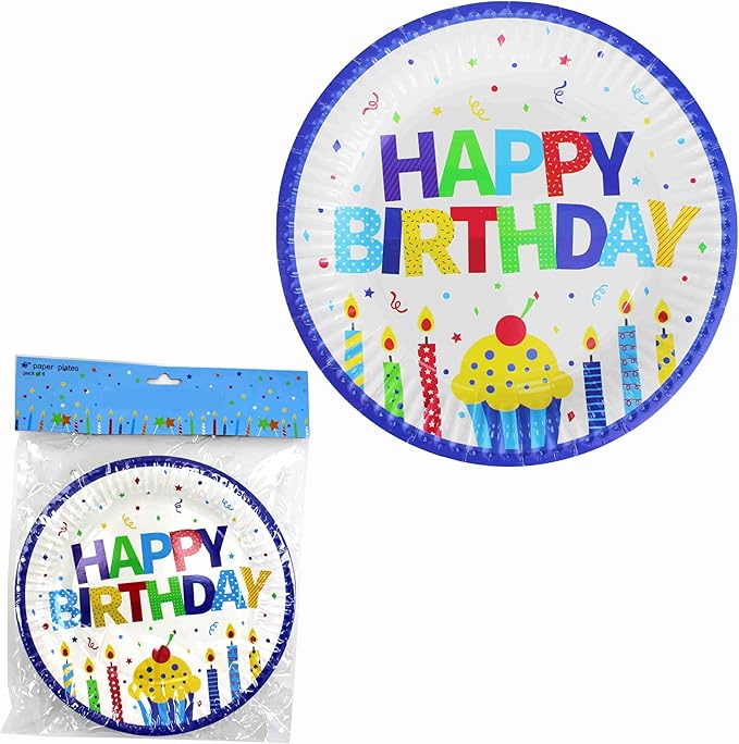 Paper Plate 300-Gsm Happy Birthday 9-Inch 6-Pcs 0835014 - Image 2