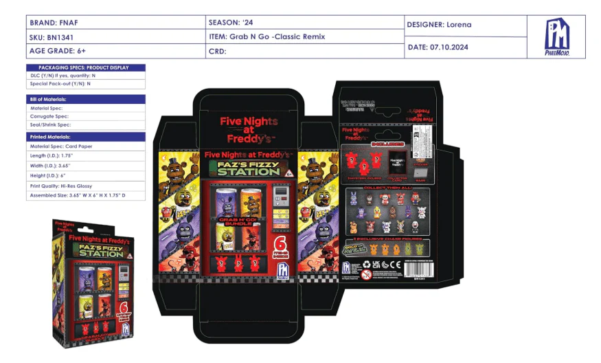 Phatmojo FNAF Grab N Go Bundle Classic Remix Fuzzy Finish BN1342 - Image 3