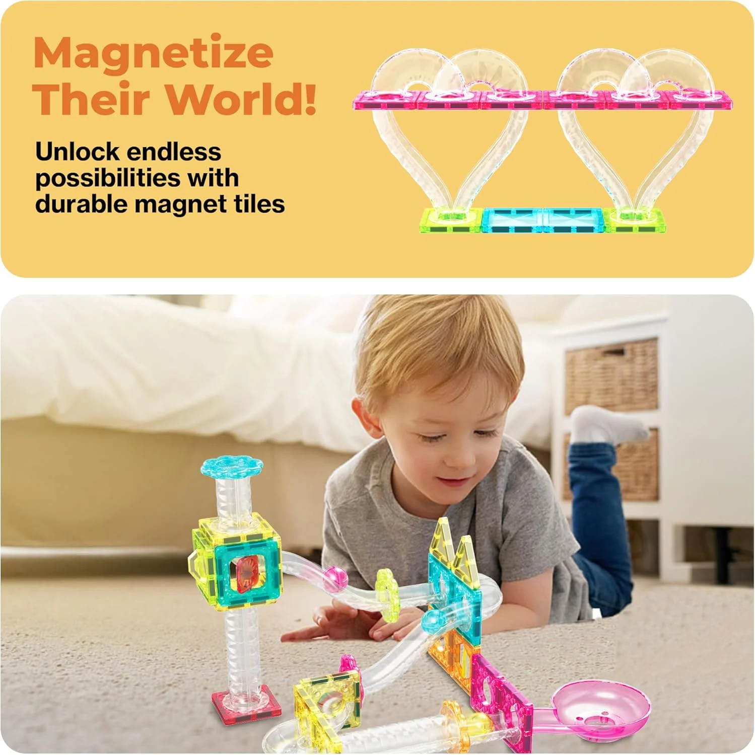 Picasso Magnetic Building Blocks Mini Diamond Series-Run Track 45-Pcs PTMG45 - Image 4