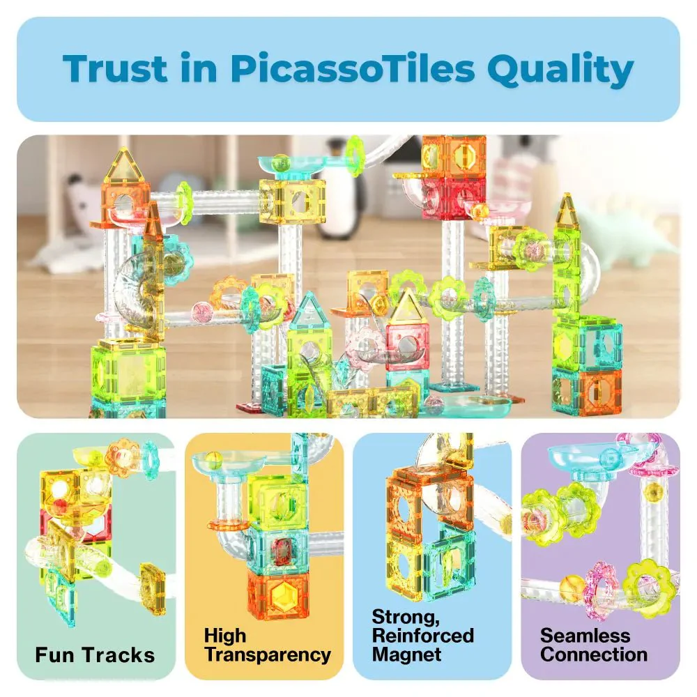 Picasso Magnetic Building Blocks Mini Diamond Series-Run Track 60-Pcs PTMG60 - Image 6