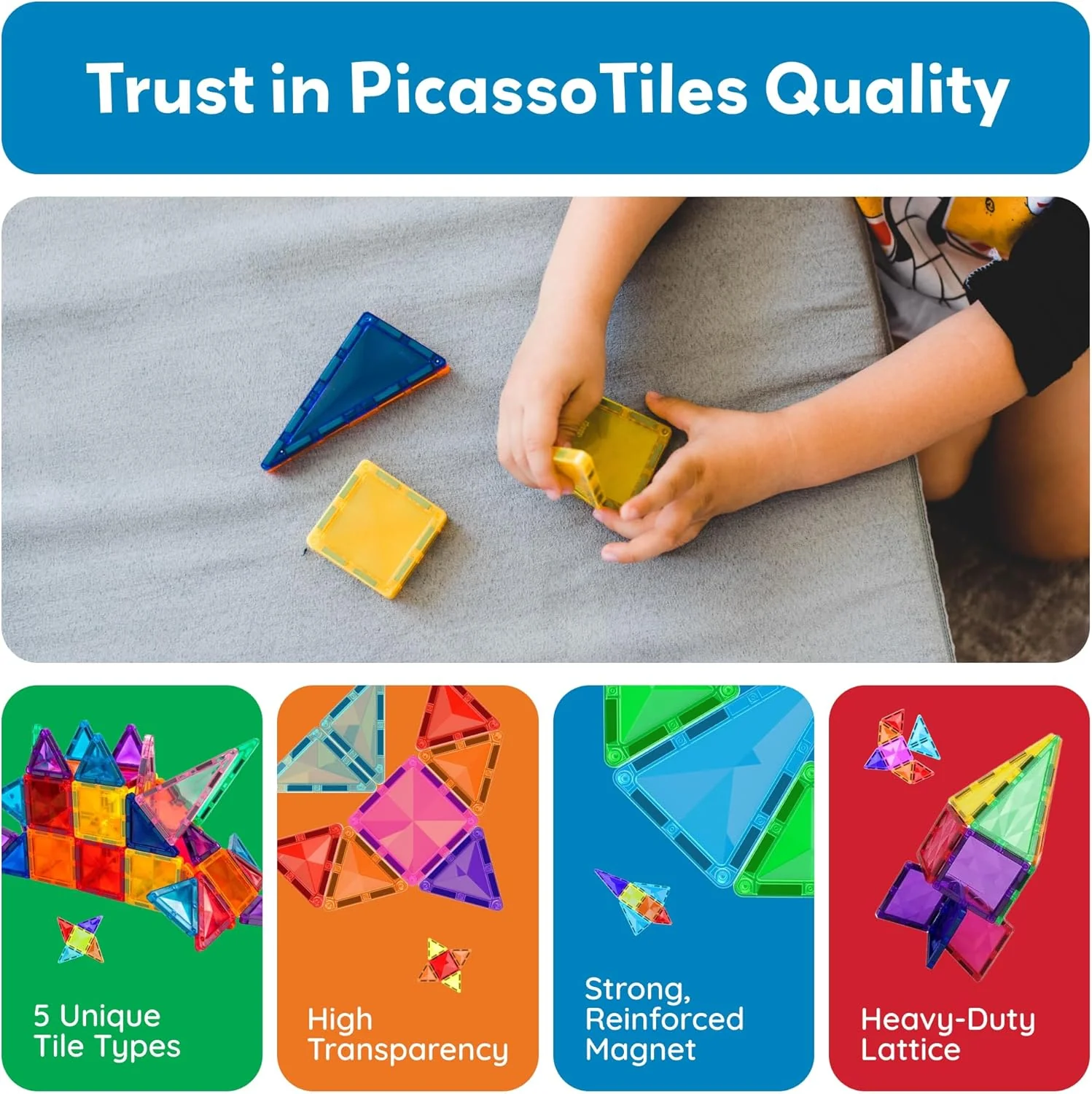 Picasso Magnetic Mini Diamond Building Blocks 80-Pcs PTM80 - Image 2