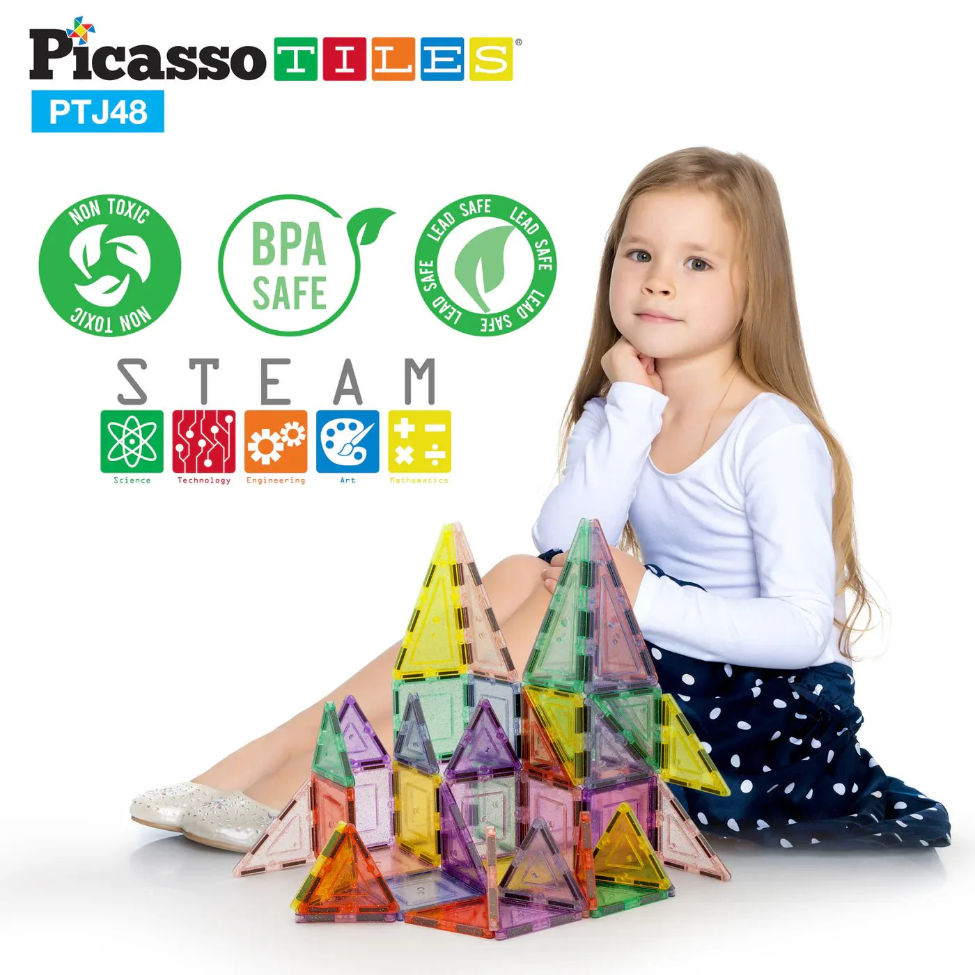 Picasso Magnetic Pastel Glitter 48-Pcs PTJ48 - Image 3