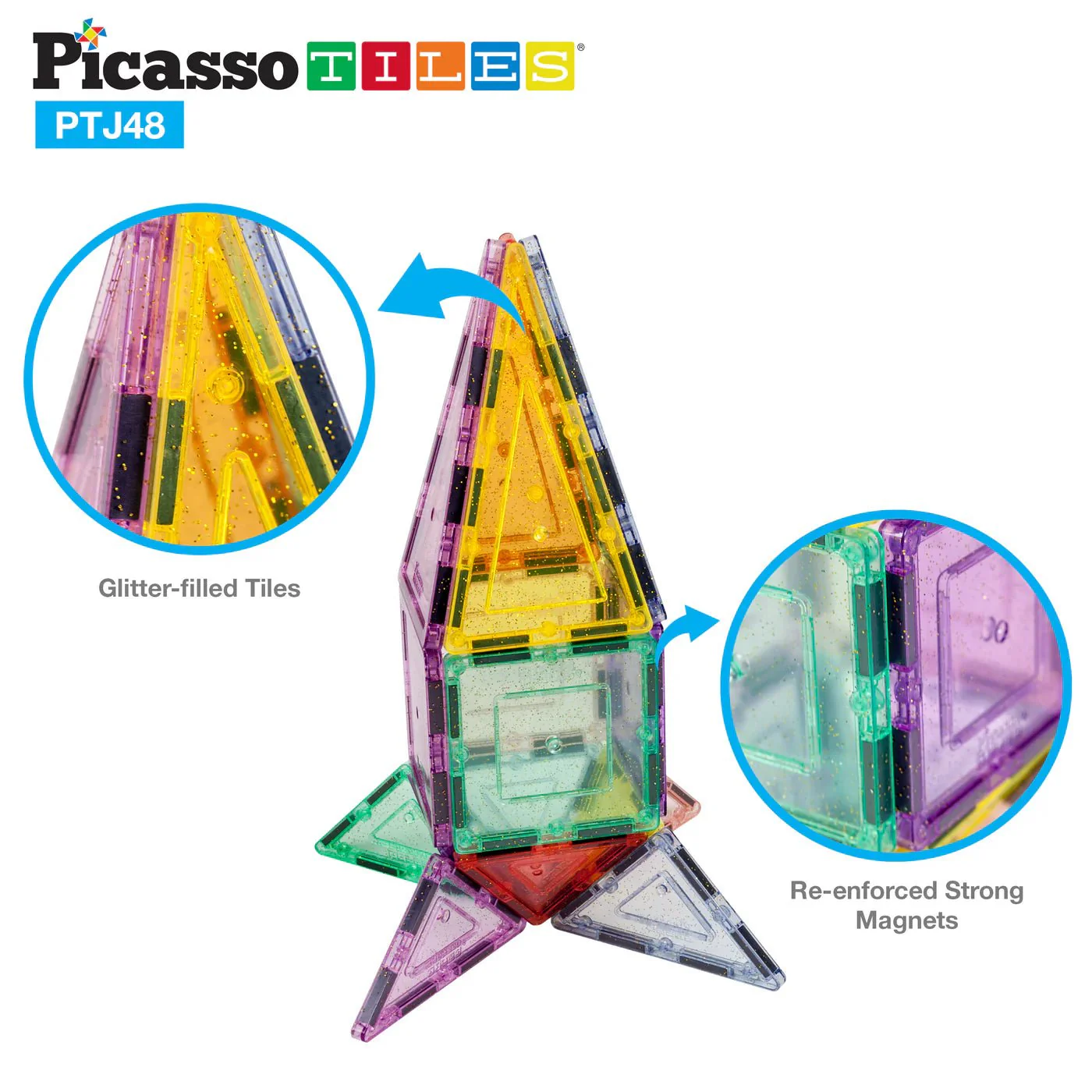 Picasso Magnetic Pastel Glitter 48-Pcs PTJ48 - Image 4
