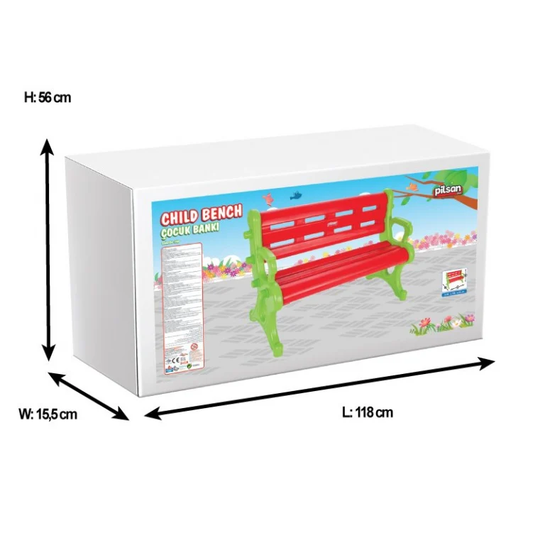 Pilsan Childrens Bench Red Green 06-143 - Image 4