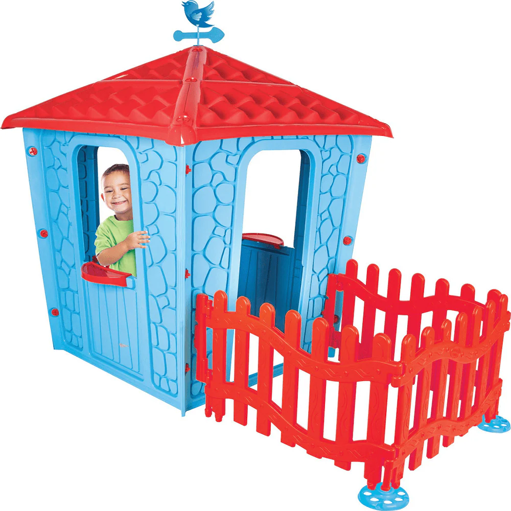 Pilsan Stone House and Fence Blue/Red 06443