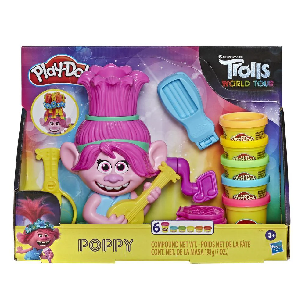 Play Doh Trolls World Tour Rainbow Hair Poppy Styling E7022 - Image 2