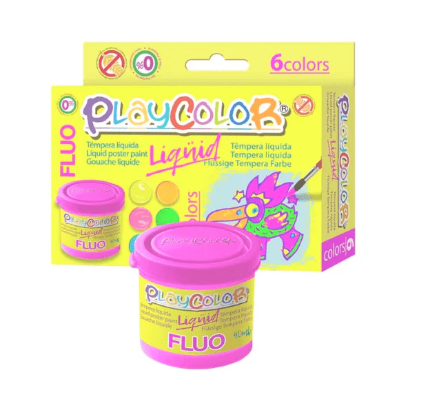 Playcolor Liquid Poster Paint Fluo 40ml 12pcs 20111