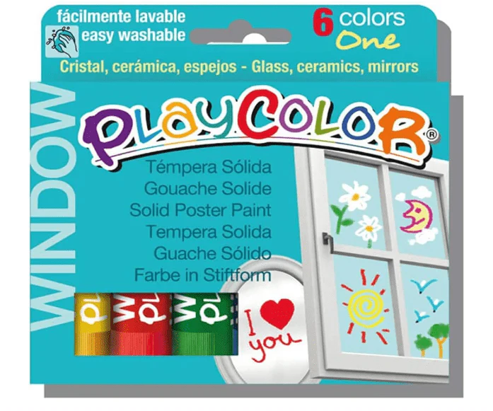 Playcolor Window One Solid Poster Paint 6pcs 02001