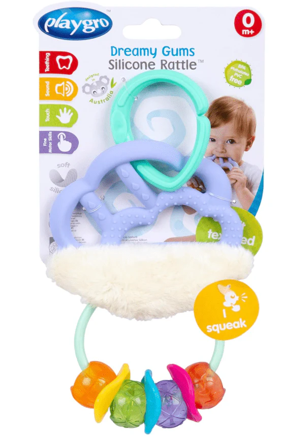Playgro Dreamy Gums Silicone Rattle - Polybag PG4088662