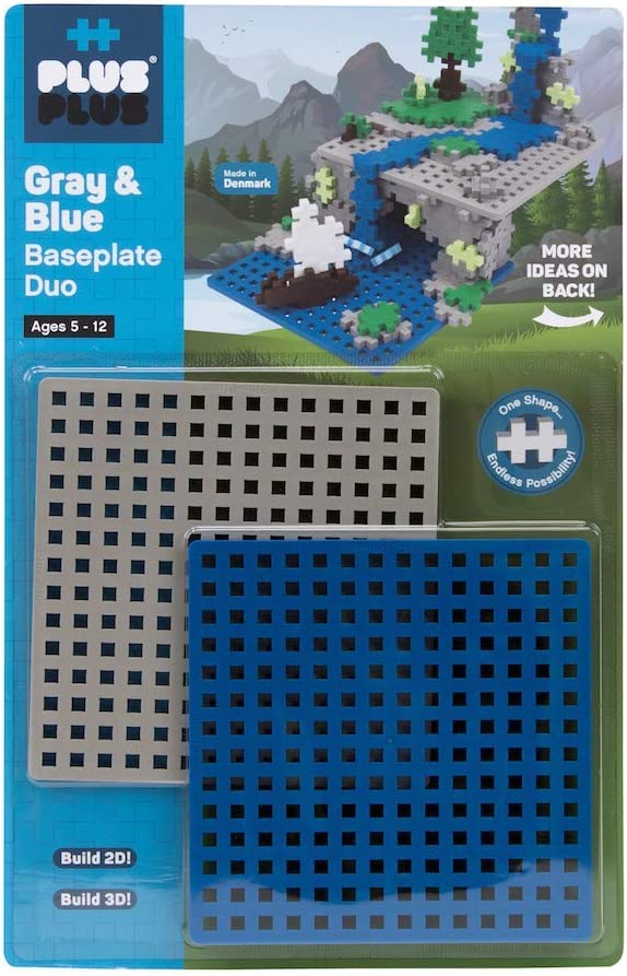 Plus-Plus Baseplate 2pcs Blue/Gray PP3840