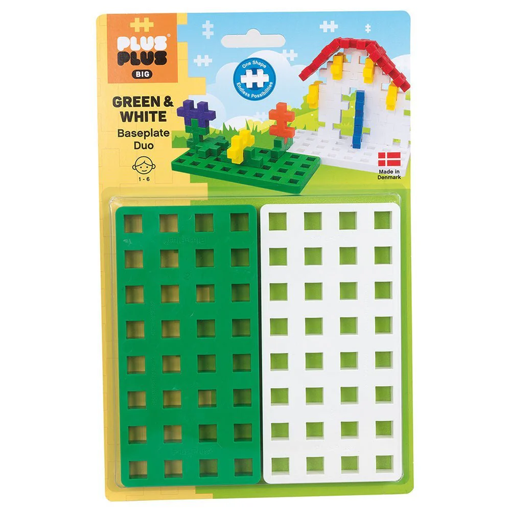 Plus-Plus Big Baseplate 2pcs White/Green PP3287