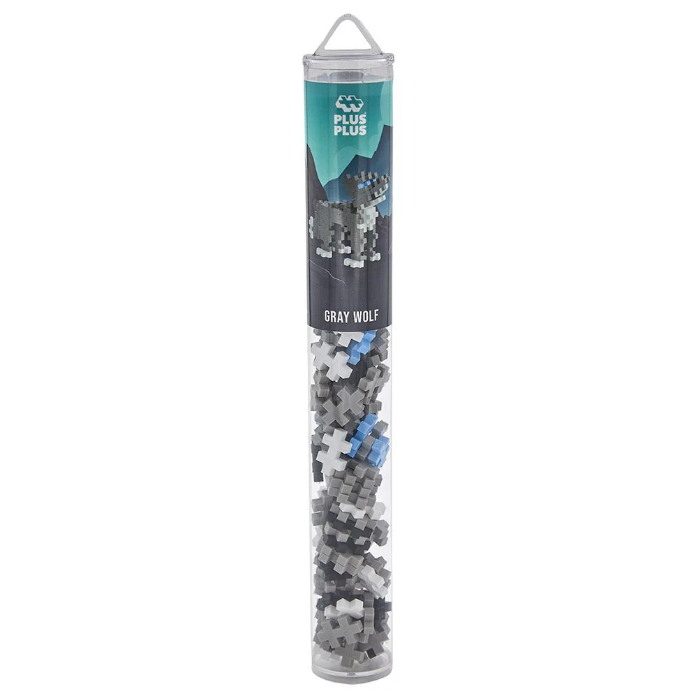 Plus-Plus Wild Animals Gray Wolf Tube 100pcs PP4274