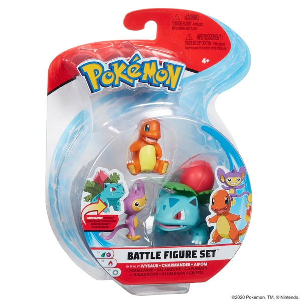Pokemon Aipom Charmander and Ivysaur Battle Figure 3 Pack PKW044