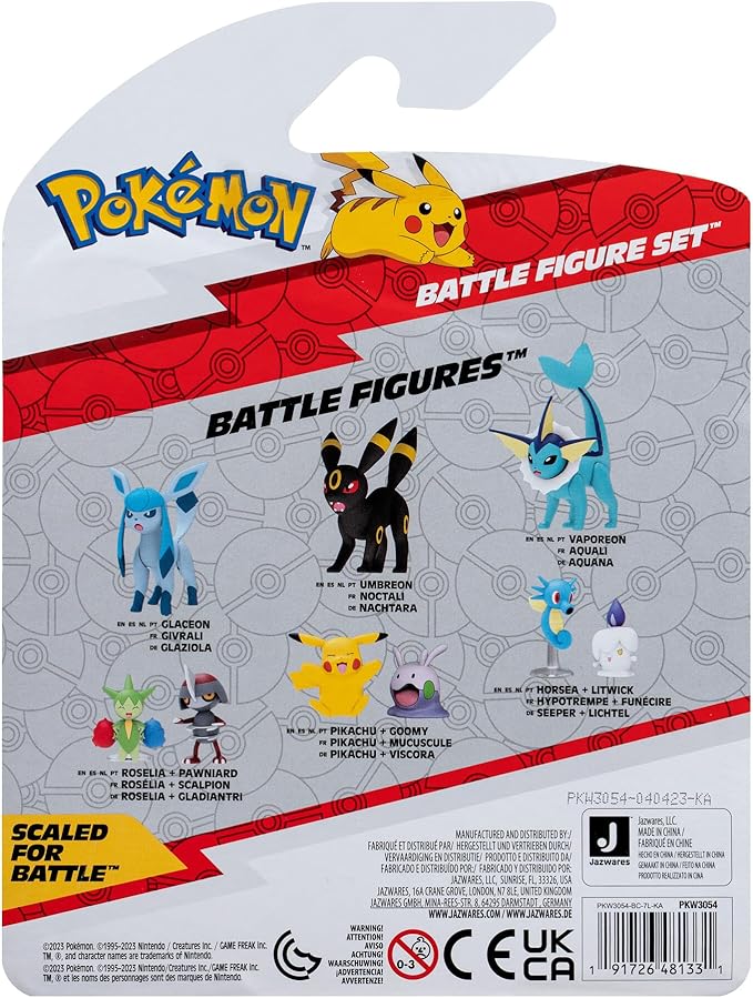 Pokemon Battle Figure Set Omanyte + Lucario + Pikachu 3-Pack - Image 3