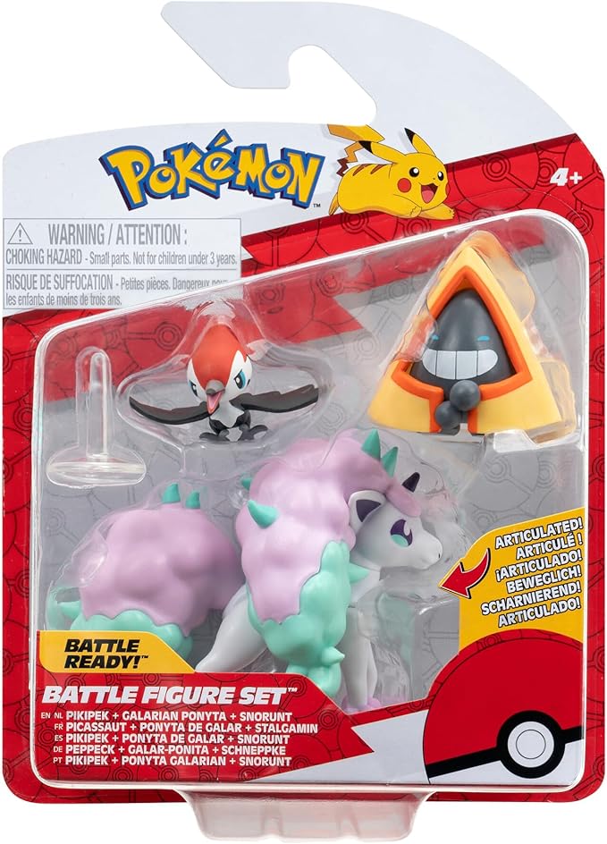 Pokemon Battle Figure Set Pikipek + Galarian Ponyta + Snorunt 3-Pack