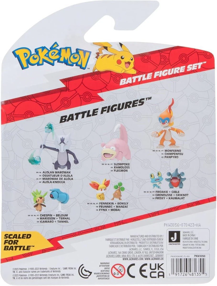 Pokemon Battle Figure 3 Pack Set - Slowpoke + Litwick + Pikachu PKW3056/95155