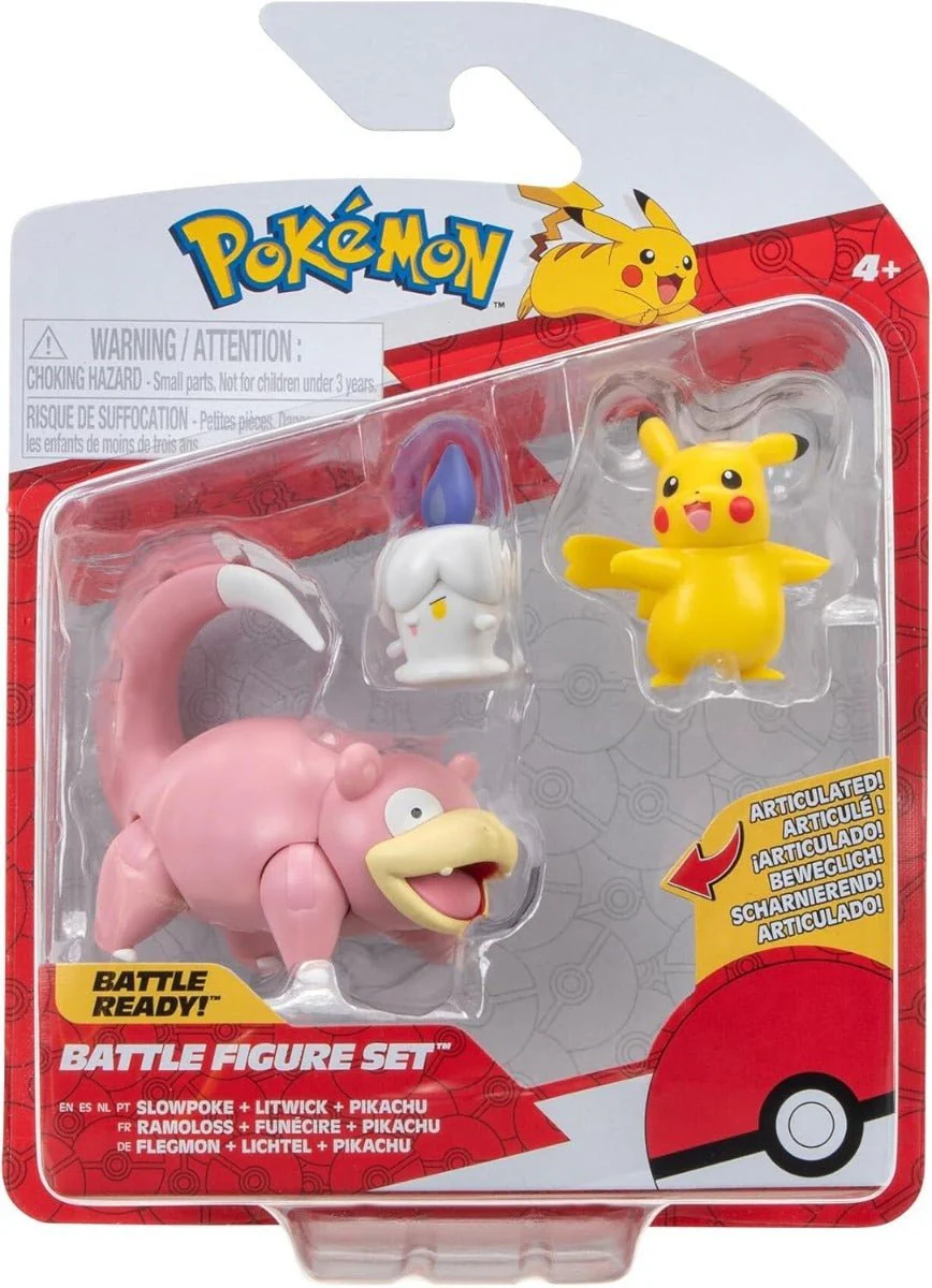 Pokemon Battle Figure 3 Pack Set - Slowpoke + Litwick + Pikachu PKW3056/95155 - Image 6