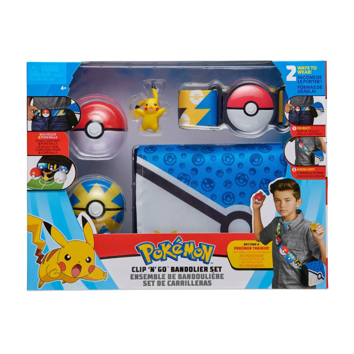 Pokemon Clip N Go Pikachu Bandolier Set BLUE PKW0106 - Image 2