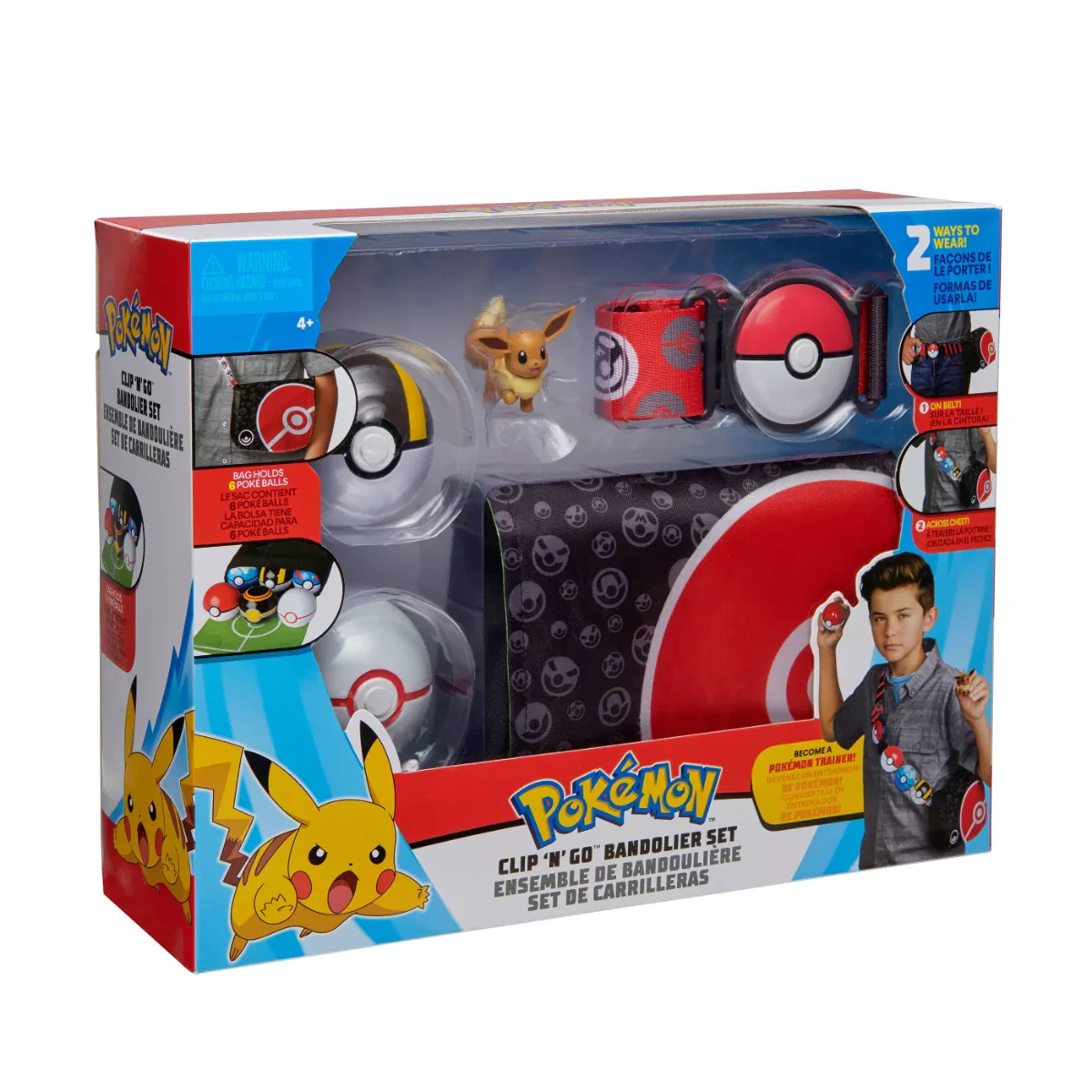 Pokemon Clip N Go Pikachu Bandolier Set Red PKW0107 - Image 2
