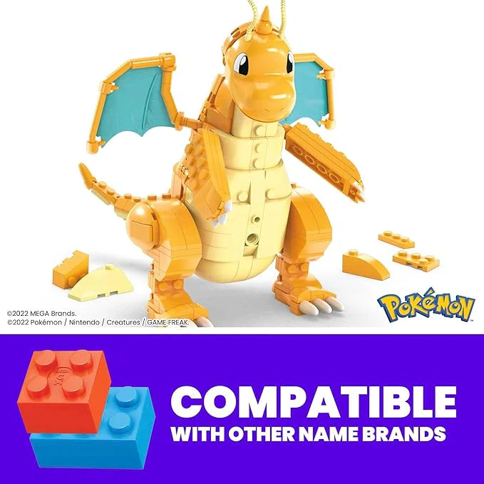 Mega Construx Pokemon Dragonite Figure with Motion Building Set HKT25 - Image 3