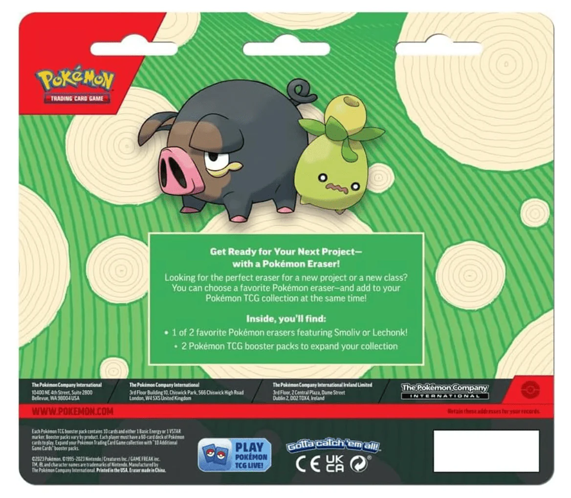 Pokemon TCG: 2023 Back to School Eraser Blister 290-85249 - Image 2