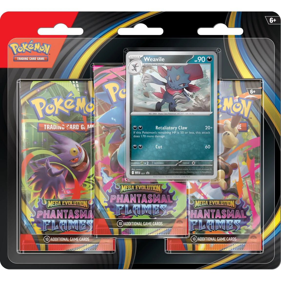 Pokémon TCG: Mega Evolution Phantasmal Flames Three-Booster Blister Pack - Image 3