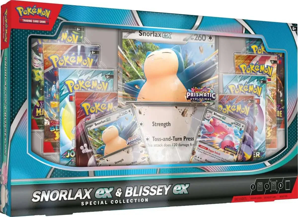 Pokémon TCG: Scarlet & Violet – Prismatic Evolutions Snorlax ex & Blissey ex Special Collection | Colorland Toys - Image 5
