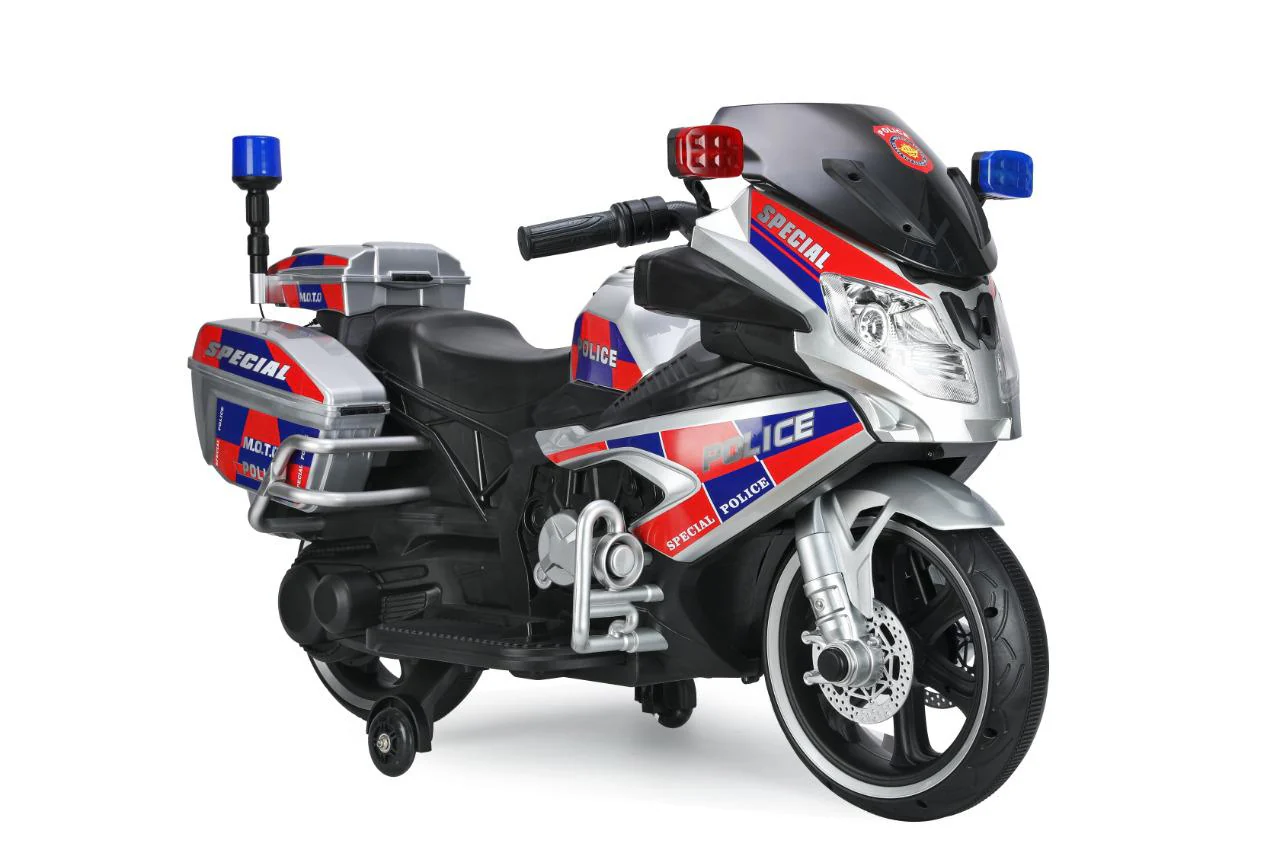 Police Bike 12V Silver 8188