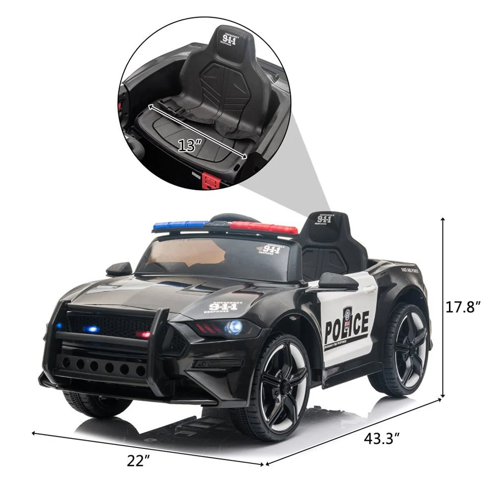 Police Car Black 0007Q - Image 4