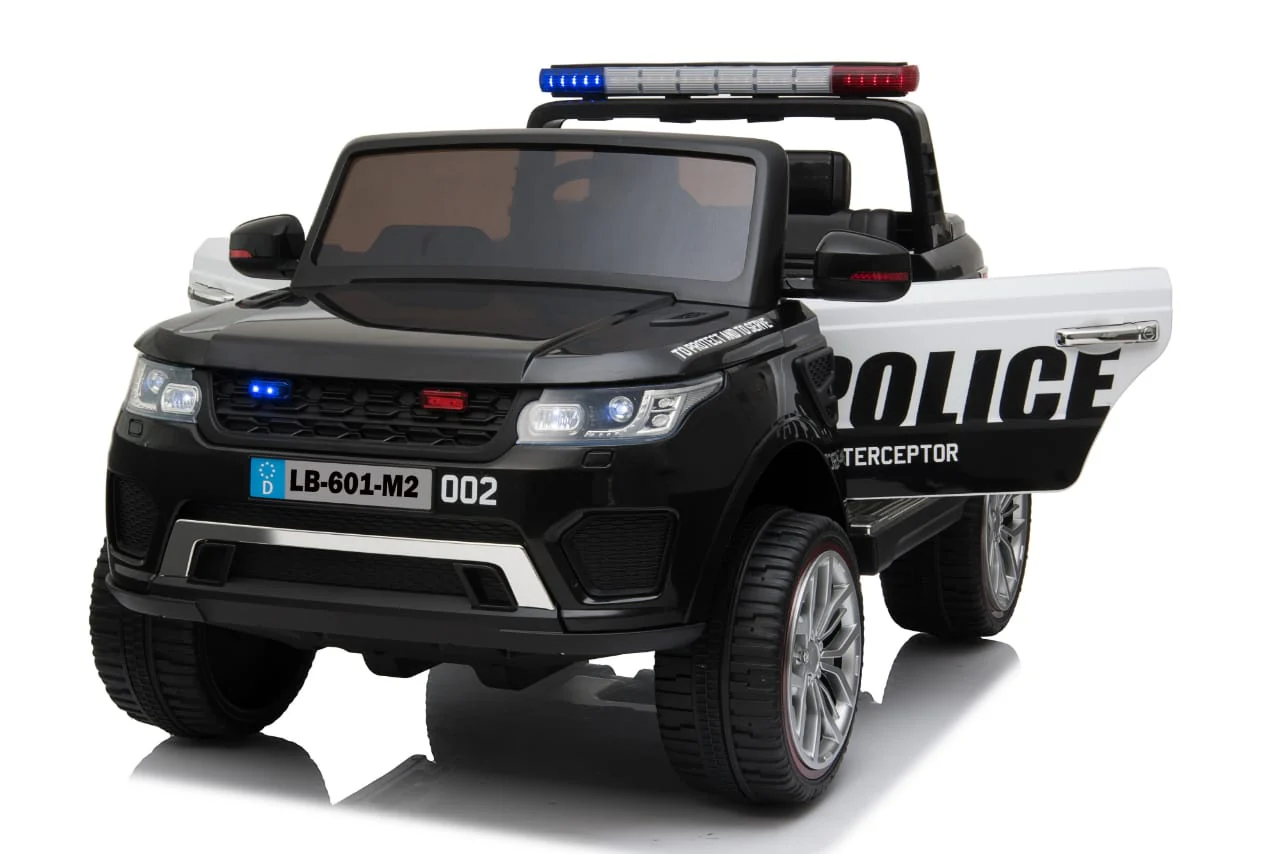 Police Car Double Seat Ride On Black LB601