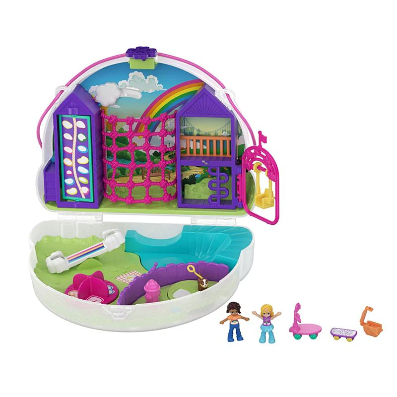 Polly Pocket Polly & Shani Rainbow Dream Wearable Purse Compact