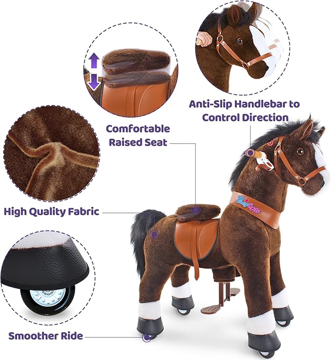 PonyCycle Ride On Horse Age 3-5 Chocolate Brown U-321 - Image 5
