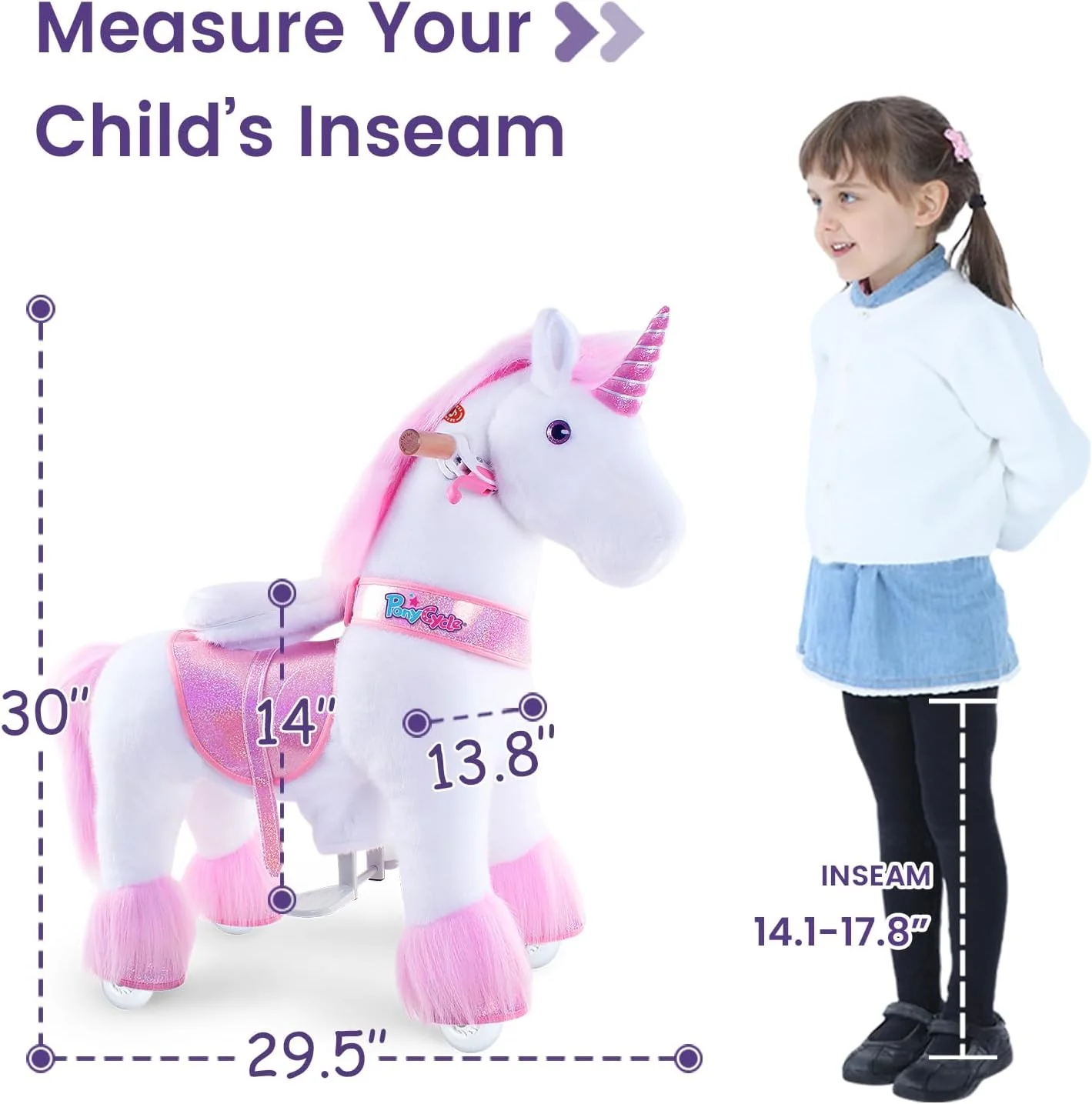 PonyCycle Ride On Horse Age 3-5 Pink U-302 - Image 3