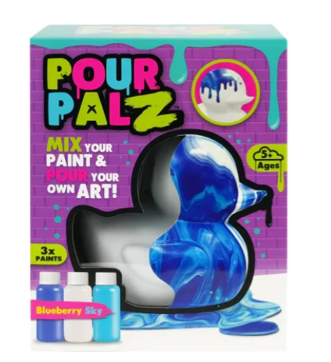 Pour Palz Rubber Duck Large – DIY Paint Pour Art Kit (60ml, Assorted Designs) - Image 2