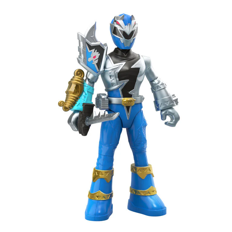 Power Rangers Dino Fury Battle Attackers 2-Pack Blue Ranger vs. Shockhorn Kicking Action Figure - Image 4