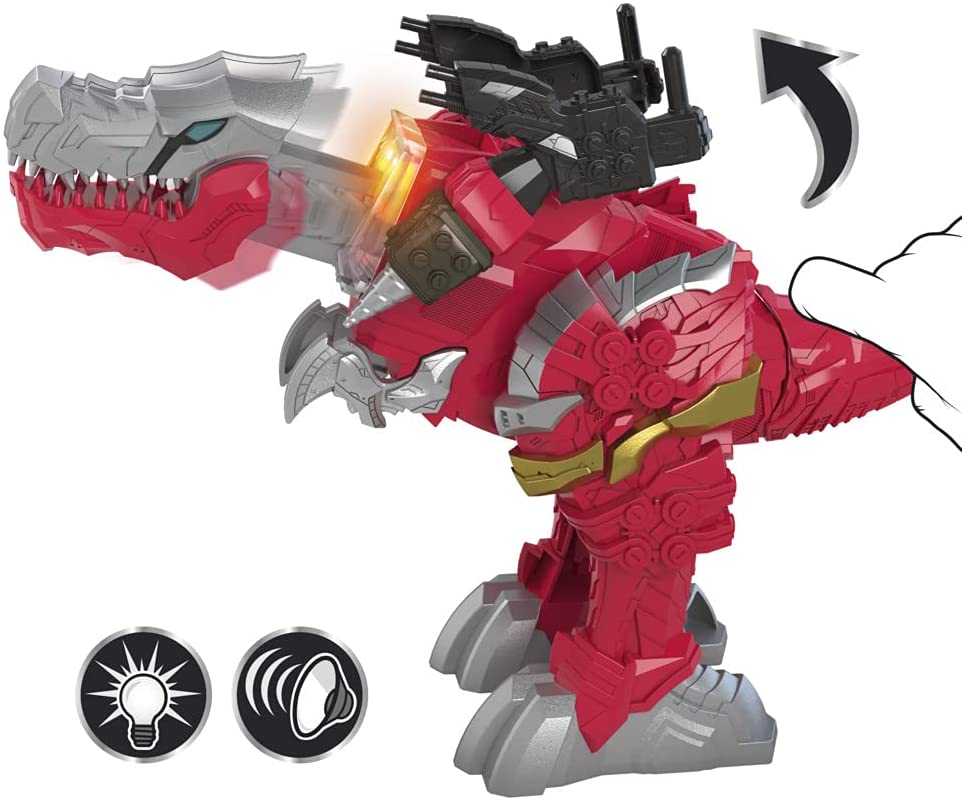 Power Rangers Dino Fury Battle Attackers T-Rex Champion Red Zord F2264 - Image 2