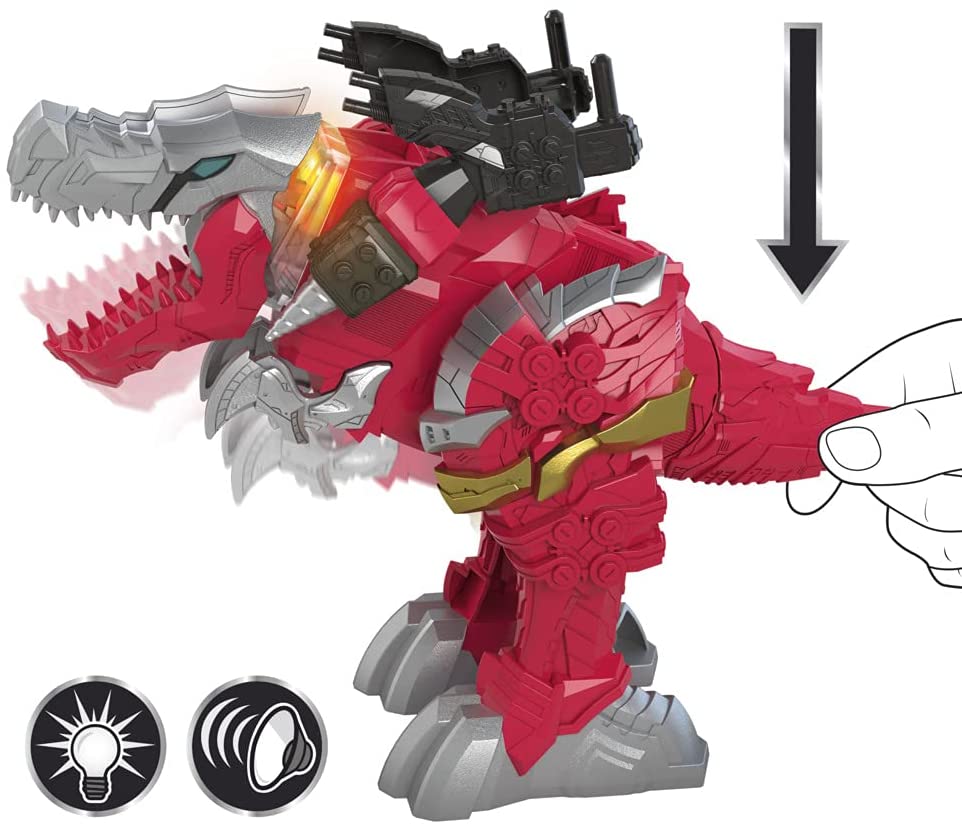 Power Rangers Dino Fury Battle Attackers T-Rex Champion Red Zord F2264 - Image 3
