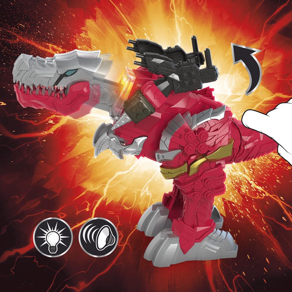 Power Rangers Dino Fury Battle Attackers T-Rex Champion Red Zord F2264 - Image 5