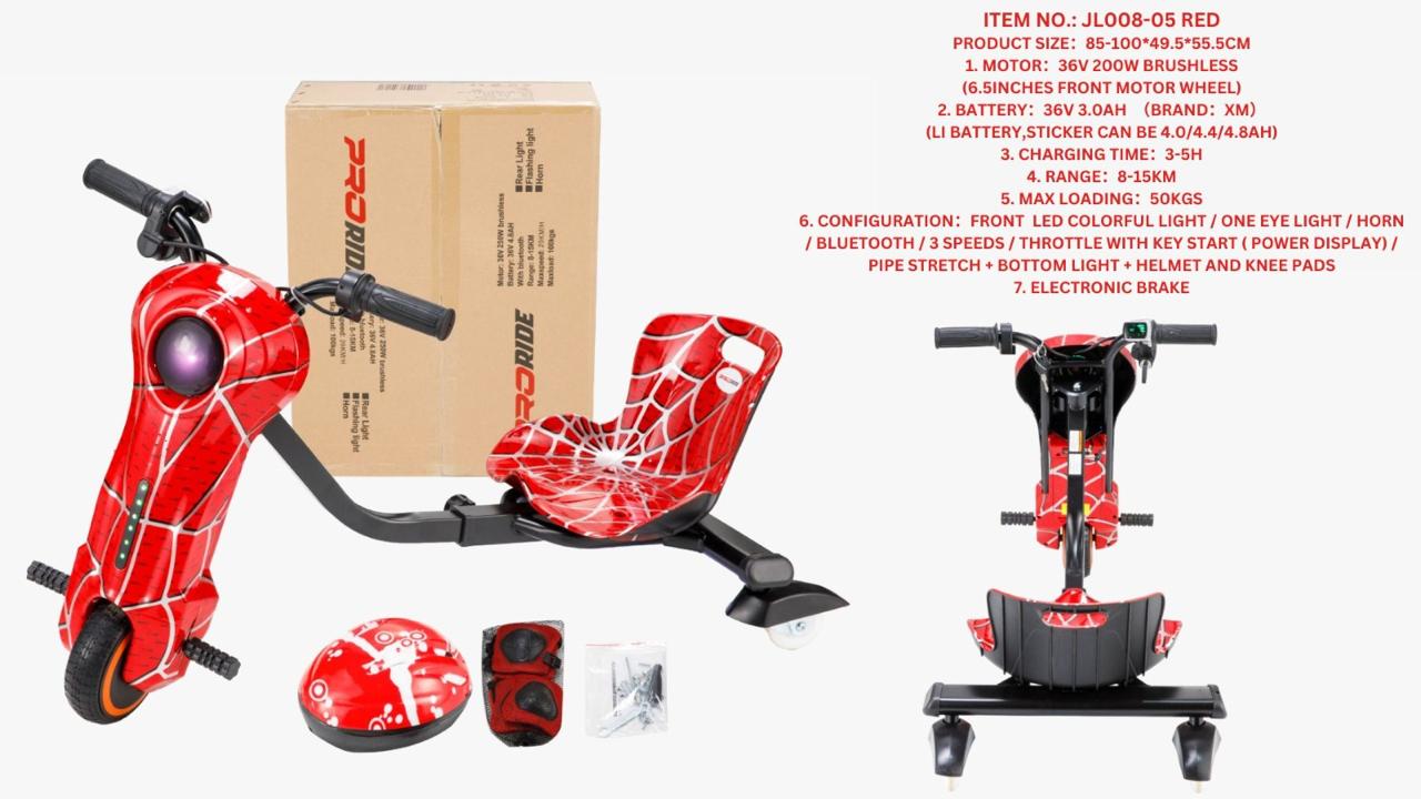 Pro Ride Mini Big Eye Drift Scooter 36V Red PR008-05 - Image 2