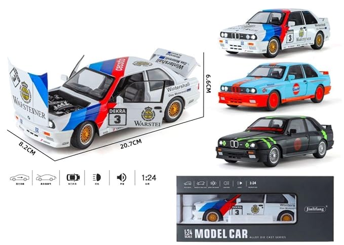 Pullback BMW M3 E30 Die-Cast 1:24 Scale Asstd. CZ185B