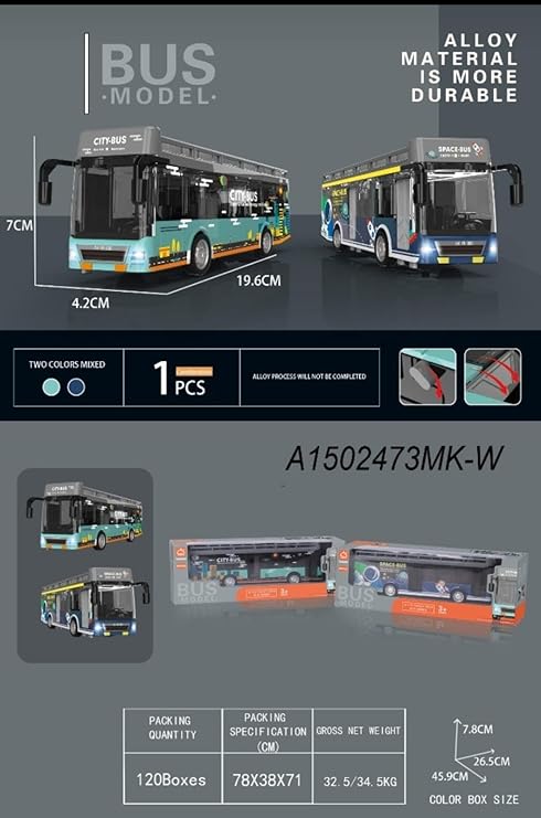 Pullback Diecast Car City and Space Bus YD630A - Image 4