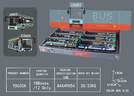 Pullback Diecast Car City and Space Bus YD630A - Image 5