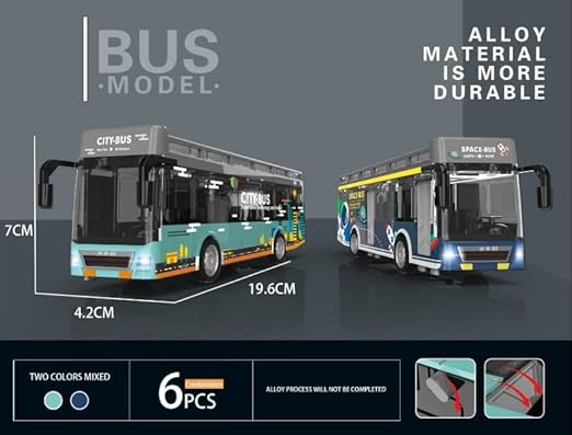Pullback Diecast Car City and Space Bus YD630A - Image 6