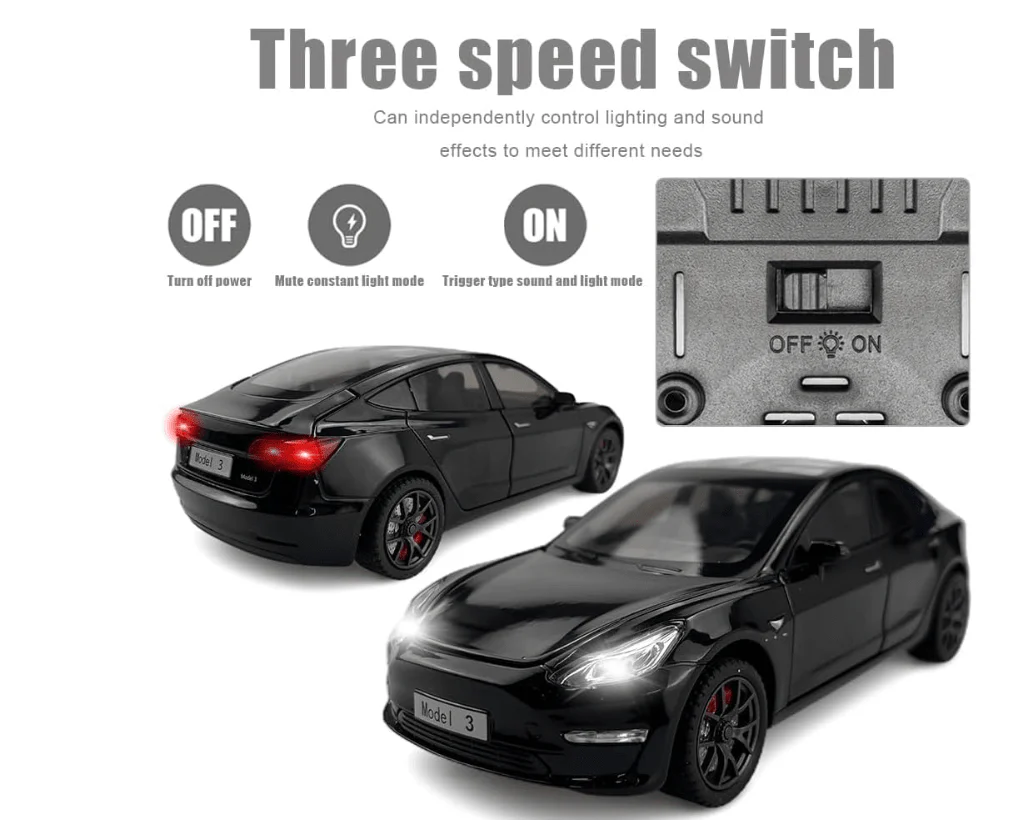 Pullback Diecast Car Metal Tesla HCL-911A - Image 3
