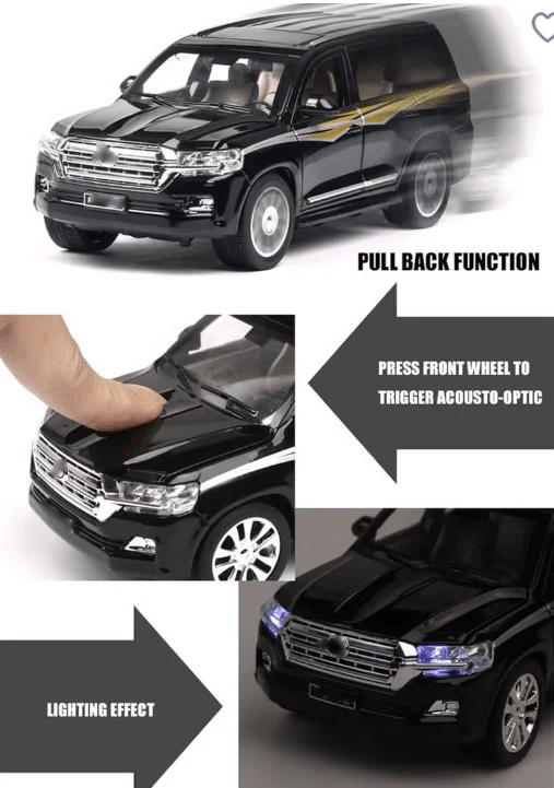 Pullback Diecast Car Toyota Land Cruiser 1:24 Scale - Image 7