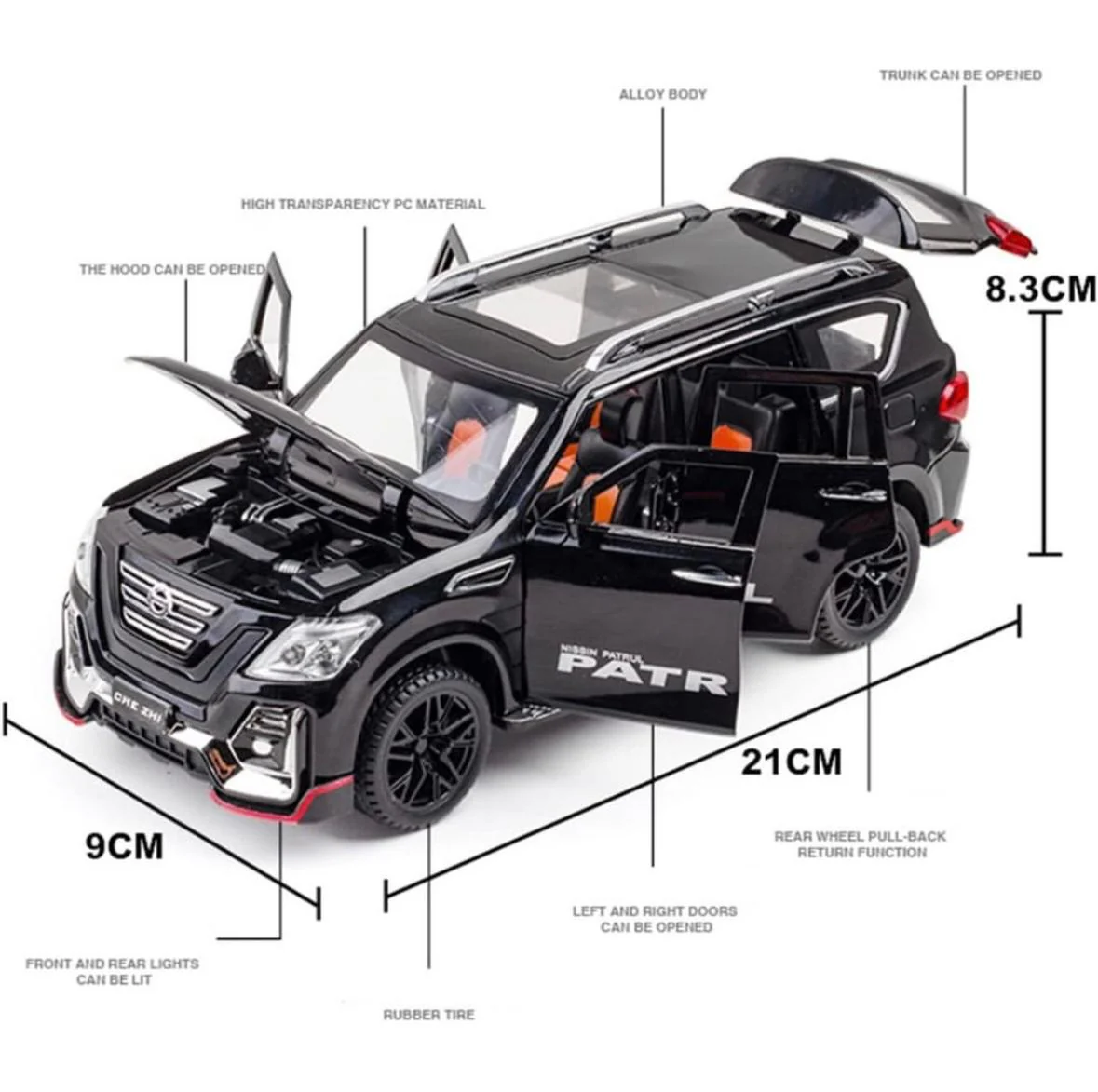Pullback Diecast Metal Car Nissan Patrol CZ136A Assortd - Image 3
